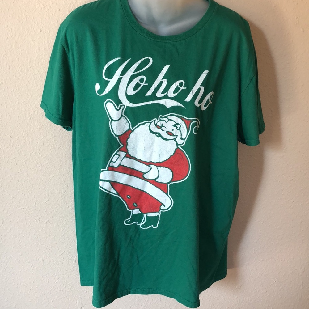 Holiday Large Shirt Santa Ho ho ho casual Christmas shirt